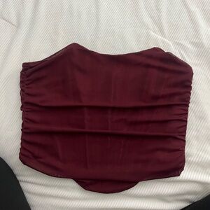 Burgundy Strapless Top